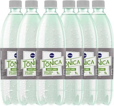 Água Tônica Sabor Limão 1 Litro Fardo com 6 Unidades - Vittal