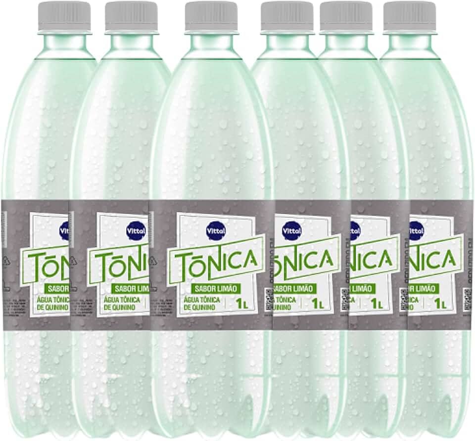Água Tônica Sabor Limão 1 Litro Fardo com 6 Unidades - Vittal