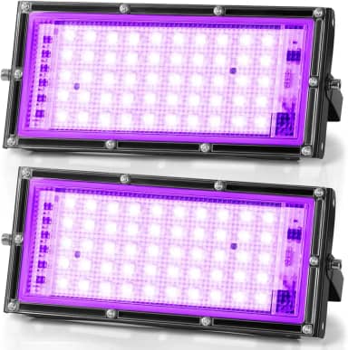 Lâmpada Led UV 110V, 2 Luz Negra Refletor Profissional, Lâmpada Led Uv, Luz Negra, Refletor Led 50W, Lampada Led 50W
