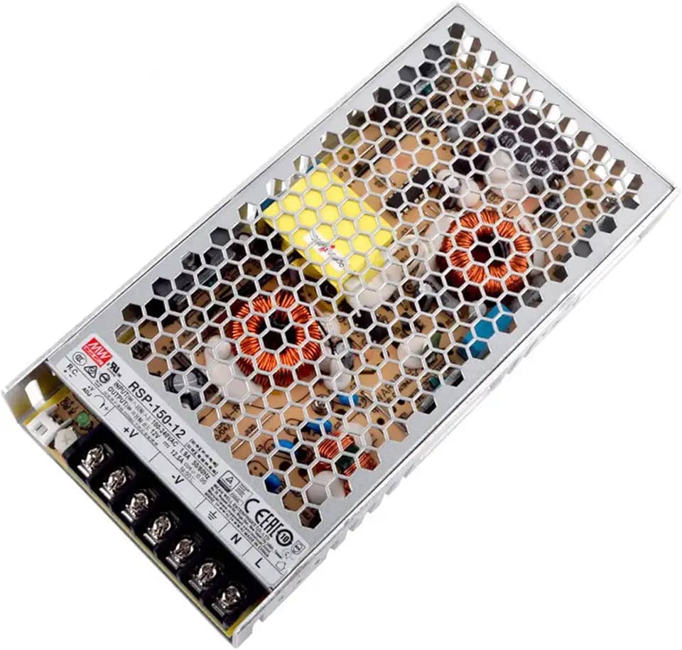 Mean Well 150W Computador De Mesa Fonte De AlimentaçãO Semi Modular Teste De TensãO Rgb Com FunçãO Pfc E VariáVel De Bancada De SaíDa úNica 12V 12.5A (RSP-150-12 12V/12.5A/150W/PFC Supply)