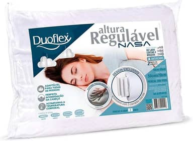 Travesseiro Altura Regulável Nasa, Duoflex, 100% Algodão, Branco, para Fronha 50Cmx70Cm