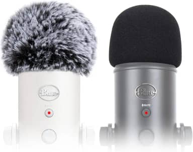SUNMON Filtro Pop Blue Yeti, capa de microfone azul Yeti de espuma peluda e microfone Yeti, filtro pop para microfone condensador USB Blue Yeti Pro, filtro pop interno e externo para microfone (pacote
