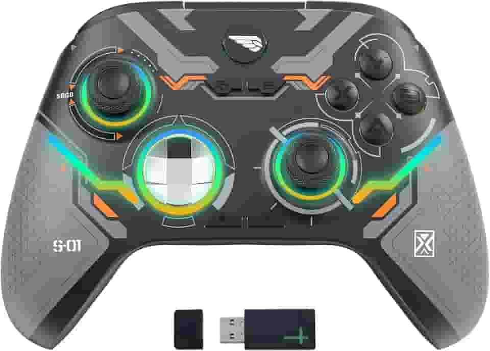 Controle Xbox Sem Fio com Analógicos ALPS,Gatilho Linear e Botões Traseiros Customizáveis - Gamepad para Xbox Series S, Series X, Xbox One S/X, PC Windows, Steam com Turbo, RGB, Vibração e Bateria 15h