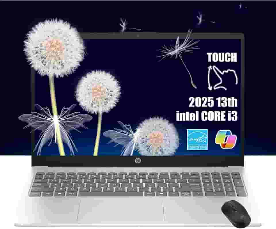 HP Laptop com tela sensível ao toque HD de 15,6 polegadas | Intel Core i3-1315U | RAM de 16 GB, SSD PCIe de 1 TB | Webcam | HDMI | Teclado numérico | Wi-Fi 6 | Windows 11 Home | Pacote com mouse sem