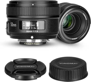 Lente de câmera YONGNUO YN50mm F1.8N para Nikon F-Mount, lente de abertura grande 50 mm f/1.8/AF MF, lente de quadro completo, lente padrão Prime para câmeras Nikon D3000, D3500, D5000, D80, D3X DSLR