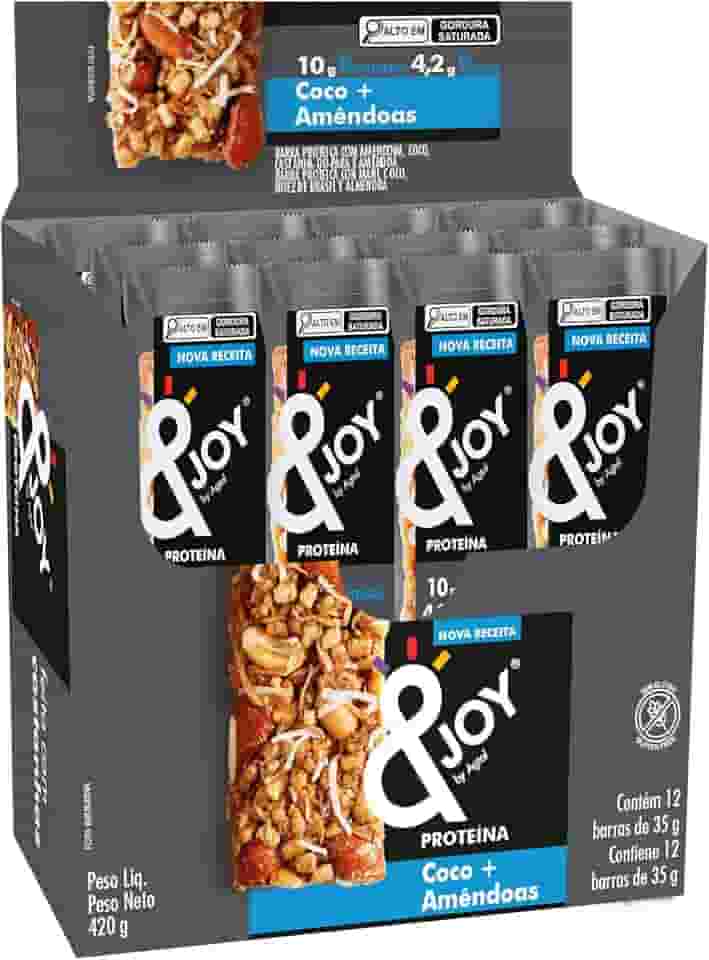 &Joy Barra De Proteína Enjoy Coco E Amêndoas 35 G 12 Unidades