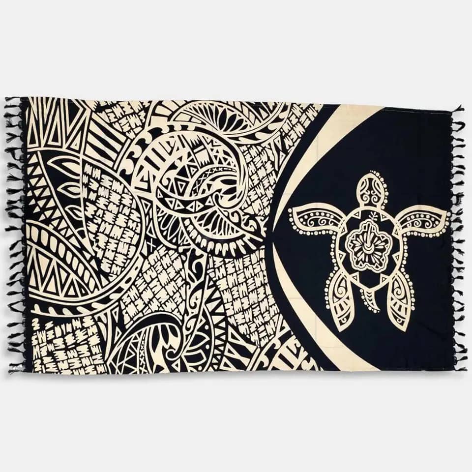 Canga e Saída de Praia Poliéster Tartaruga Tribal