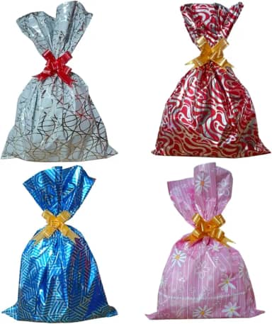 Kit 10 Sacos de presente 30x44 + 10 laços fácil (Sortidos Estampados)