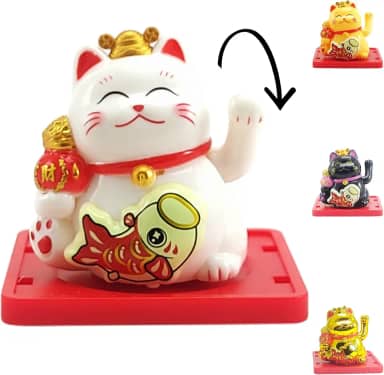 Gato da Sorte Japones, Maneki Neko, Gato da Sorte JIA23046. O Gatinho da Sorte Japonês é Um Símbolo de Boas-vindas, Boa Sorte e Riqueza na Cultura Japonesa, Atrai Riqueza e Fortuna!