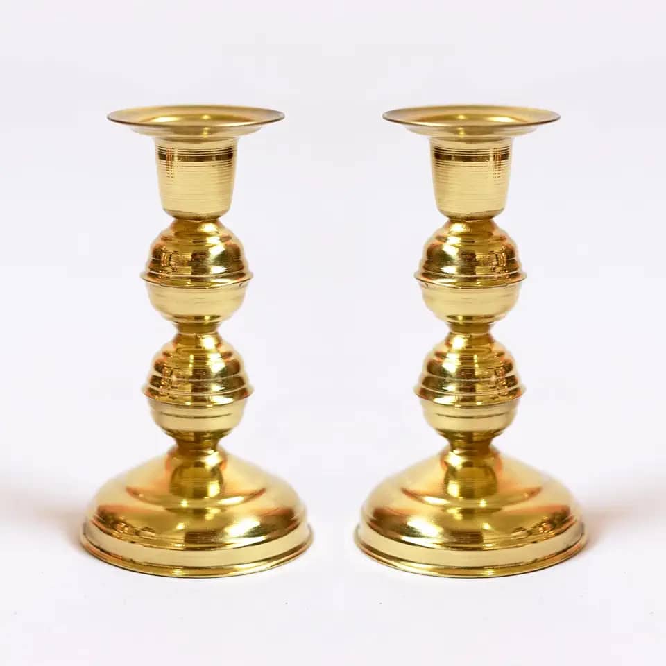 Castiçal Em Latão 12cm (kit Com 2 Unidades)