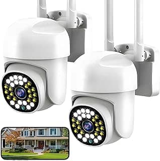 Kit 2 Câmera de Segurança wifi Externa IP Sem Fio HD 4MP, Câmera de Visão Noturna Infravermelha 5G, Dupla Lente Grande Angular, IP66 à Prova D'água e à Prova de Poeira, Chamada de Voz Bidirecional