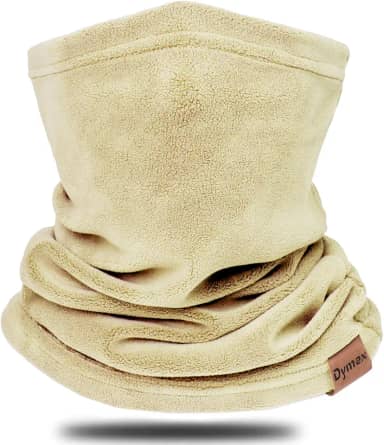 Polaina de pescoço de lã para inverno, cobertura de pescoço de algodão, balaclava à prova de vento, máscara facial para mulheres e homens, Bege, tamanho �nico