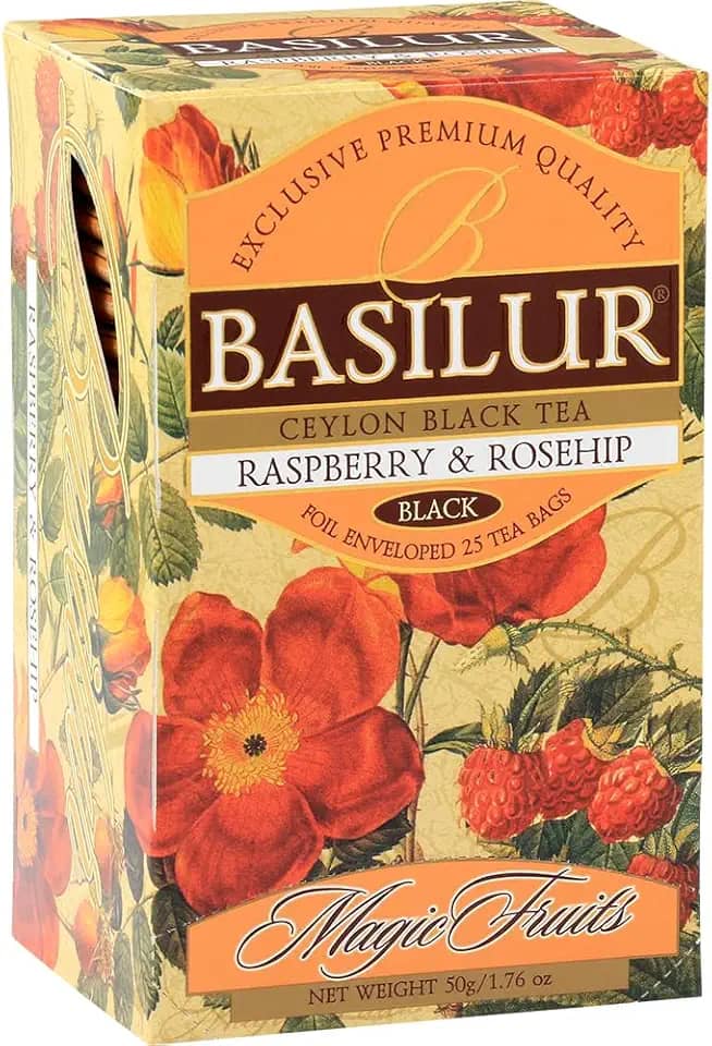 Chá Preto de Ceylon Framboesa e Rosa Mosqueta Basilur 40g