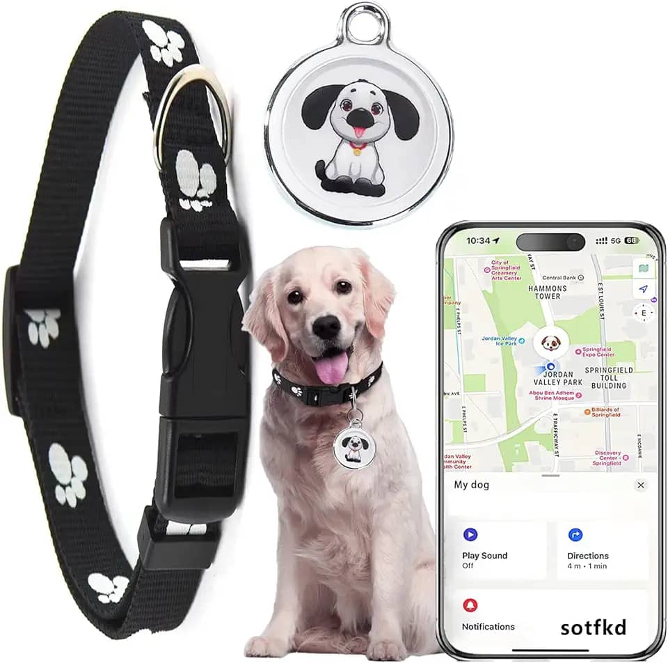 Dog Tracker GPS-GPS Coleira para cães - Rastreador GPS para cães | Android e iOS Universal | Sem taxa mensal | À prova d'água | Funciona com qualquer coleira