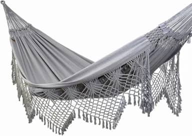 Rede de Dormir e Descanso Safira Casal Extra 100% Algodão Jaguaruana. (Cinza)