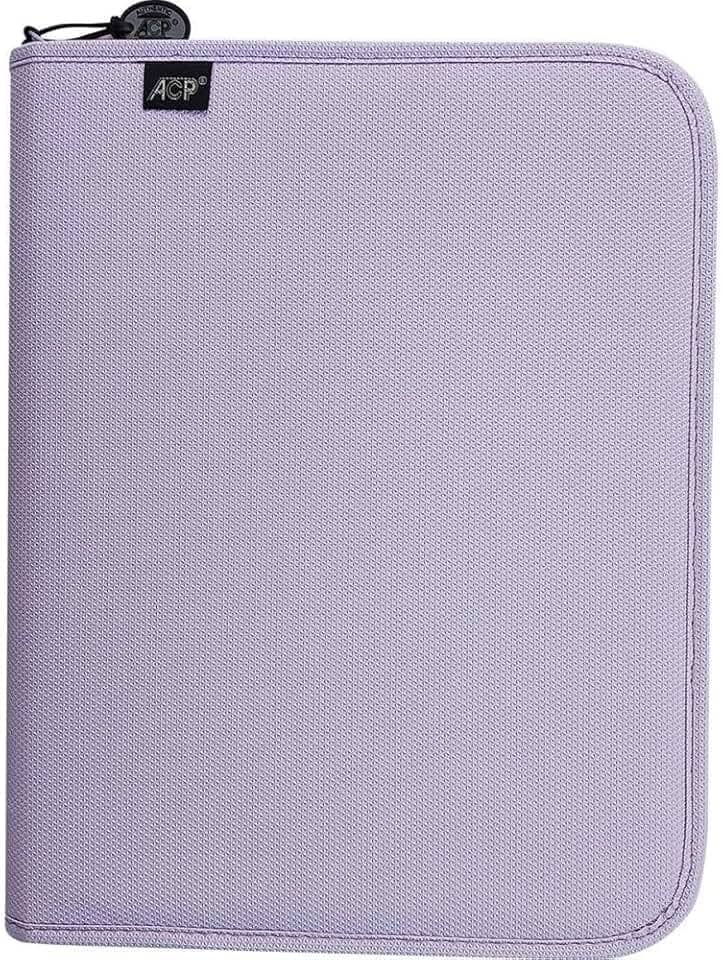 Fichário Escolar, Sweet, com Zíper, Lilás com Estojo + Divisórias, 96 Folhas, ACP