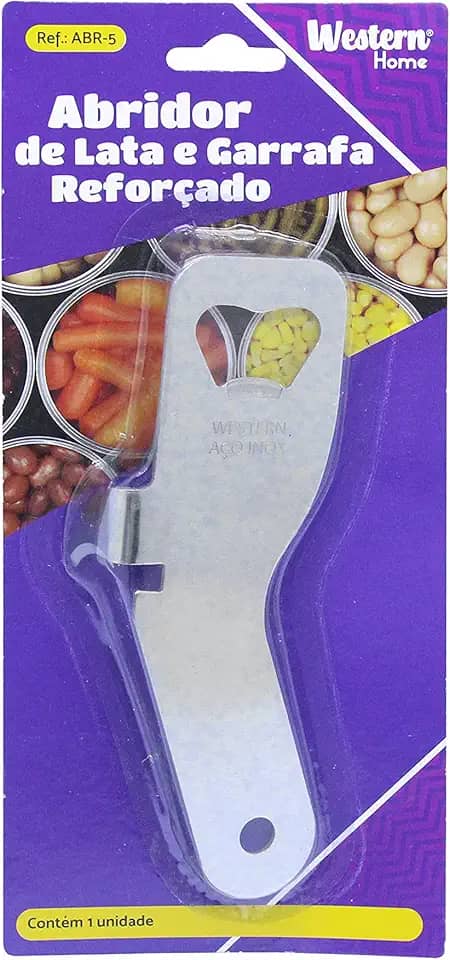 Western Home ABR-5 Abridor Latas e Garrafas Reforçado, Prata