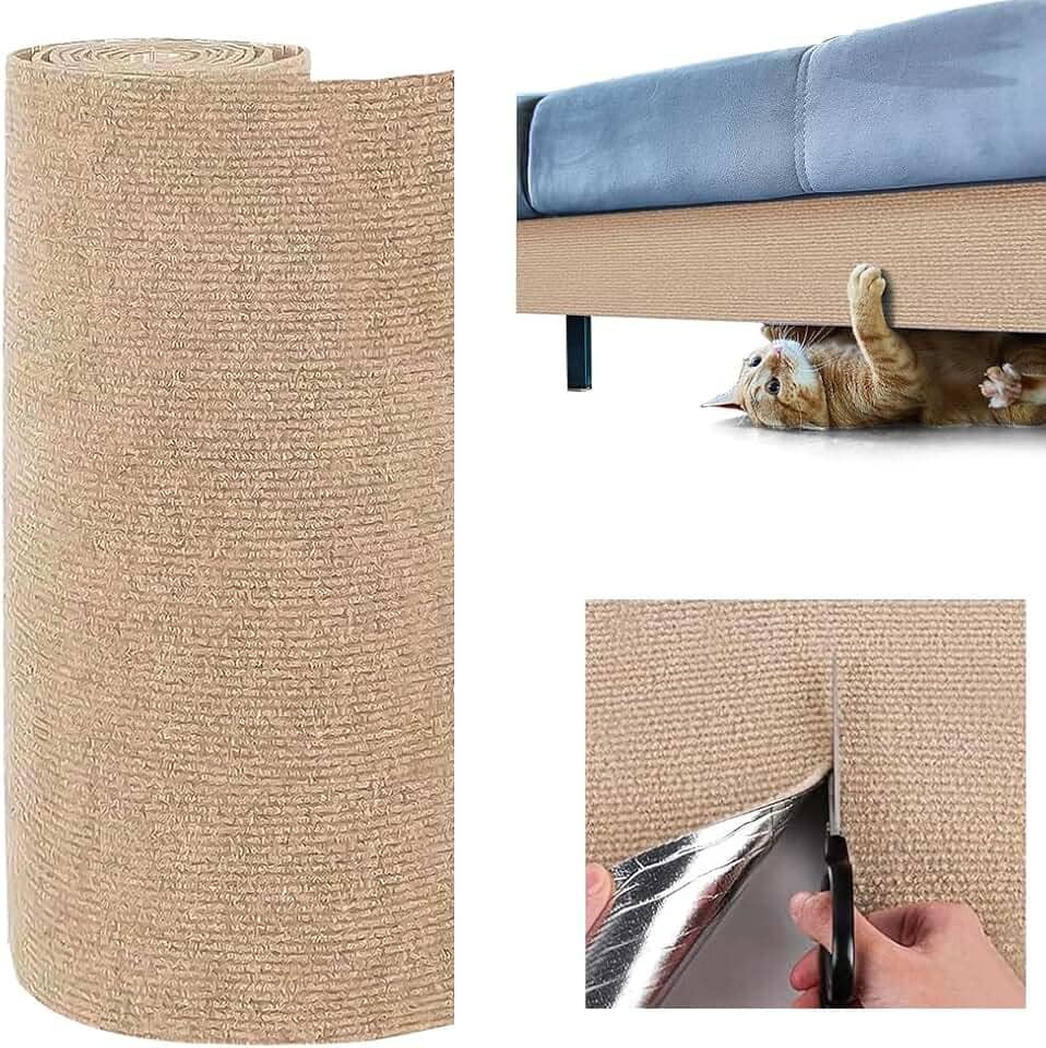 Arranhador para Gatos Sofá, Carpete Adesivo Arranhador Multi Cena, Protetor de Sofa para Gatos de Adsorção Super Forte, 40 * 200cm