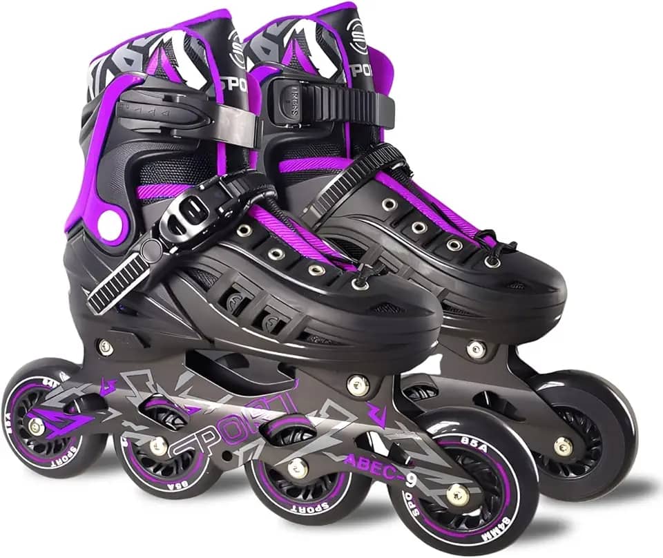 Patins Adulto Inline ABEC-9 - Freestyle Urban para Performance Profissional, Rodas de PU 84mm com Dureza 85A