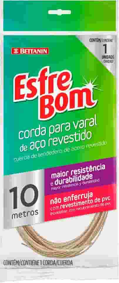EsfreBom - Corda para Varal em Aço Revestido de 10 Metros, Cor Dourada, Bettanin