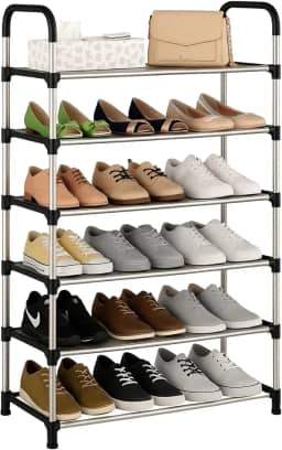 Sapateira Organizadora 5 Andares, Prateleira Multiuso, Sapateira Hall de Entrada, para Sapatos, Livros e Brinquedos, Preto
