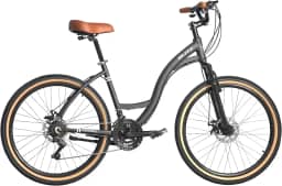 Kit Bicicleta BLITZ Aro 26 Comodo Alumínio Urbana SH 21v Freio á Disco + Bagageiro e Cadeado