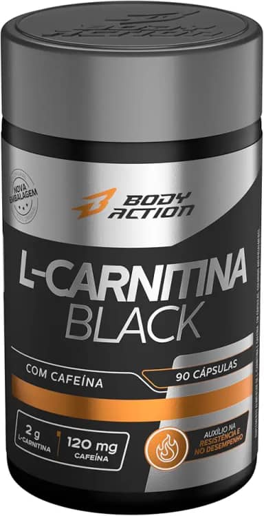 L-Carnitina Black Com Cafeína 90 Cápsulas Bodyaction