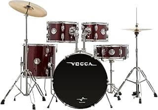 BATERIA ACÚSTICA VOGGA PULSE BUMBO 20' VPD220 WRD (WINE RED)