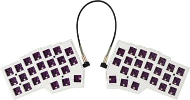 YMDK Kit de teclado dividido Corne V4.1 46 teclas ergonômicas Hotswappable 40% layout 3D PLA RGB QMK frasco todas as teclas programáveis mini teclado independente para jogos