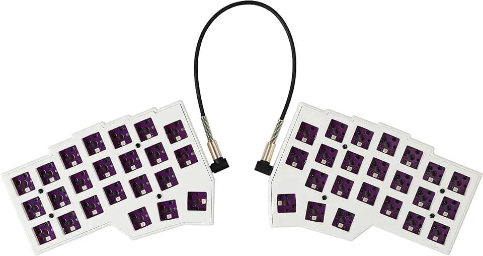 YMDK Kit de teclado dividido Corne V4.1 46 teclas ergonômicas Hotswappable 40% layout 3D PLA RGB QMK frasco todas as teclas programáveis mini teclado independente para jogos