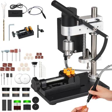 Mini Furadeira De Bancada, Prensa Bancada Com Motor Cnc 795 7 Velocidades, Função Eixo Macio Flexível, Mandril Jto Para Perfuração Precisão Em Metal, Madeira, Joias E Artesanato