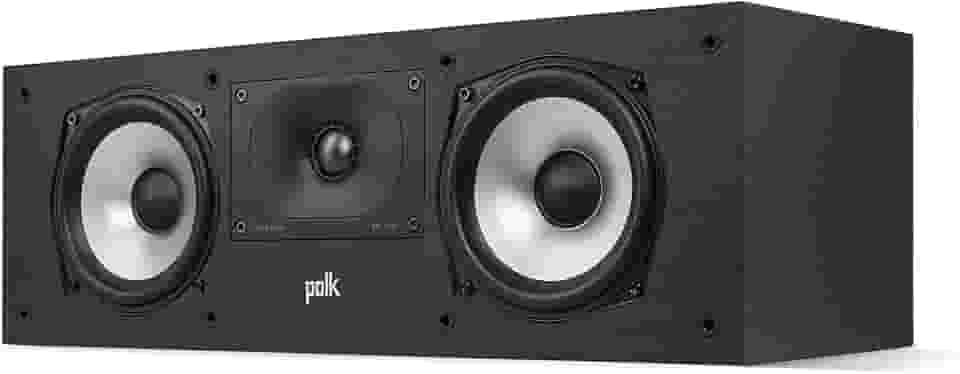 Alto-falante Polk Monitor XT30 Compact Center Channel – Certificado de áudio de alta resolução, compatível com Dolby Atmos e DTS:X, tweeter de terylene de 2,5 cm e woofer duplo balanceado