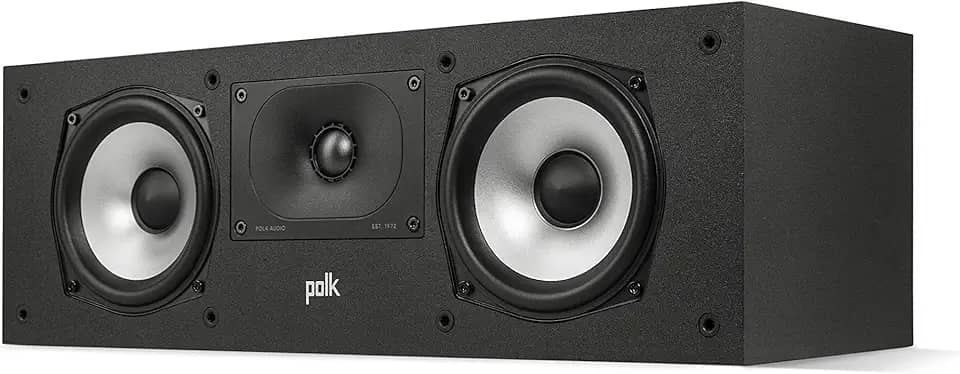 Alto-falante Polk Monitor XT30 Compact Center Channel – Certificado de áudio de alta resolução, compatível com Dolby Atmos e DTS:X, tweeter de terylene de 2,5 cm e woofer duplo balanceado