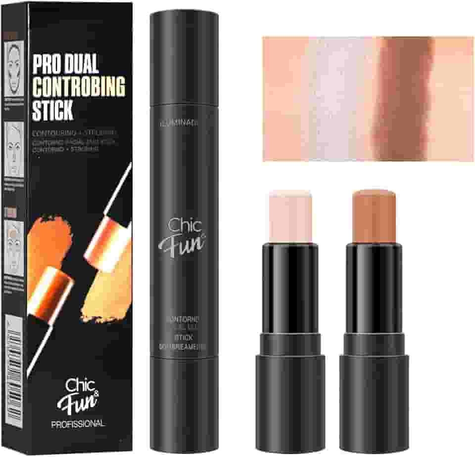 Bastão de Contorno e Iluminador 2 em 1, Chic Fun (#01, 2 Em 1)