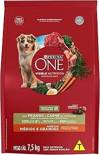 Purina ONE Ração para cães Adultos Medios e Grandes - Frango & Carne 7,5kg
