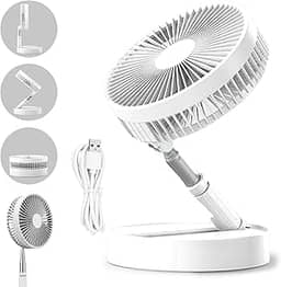 Ventilador Portátil Silencioso Dobrável 7200mah Retrátil