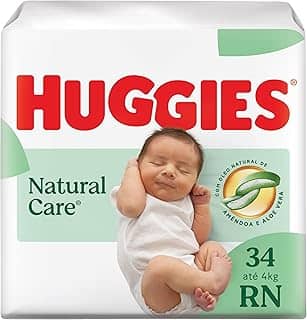 Fralda Huggies NATURAL CARE RN 34 unidades, Branco