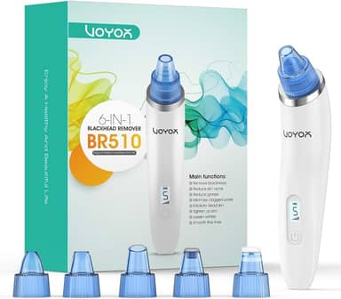 VOYOR Removedor de Cravos Pore Vacuum - Aspirador de Pó Facial Elétrico Limpador de Poros Acne Remoção de Cravos Brancos com Cabeças de Sucção (Br510)