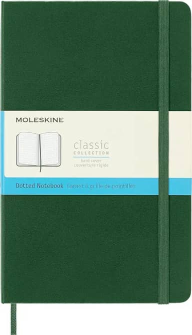 Moleskine Caderno clássico, capa dura, grande (12,7 cm x 21 cm) pontilhado, verde murta, 240 páginas