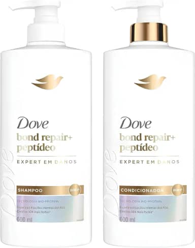 Kit Dove Bond Repair + Peptídeo Shampoo 600ml + Condicionador 600ml