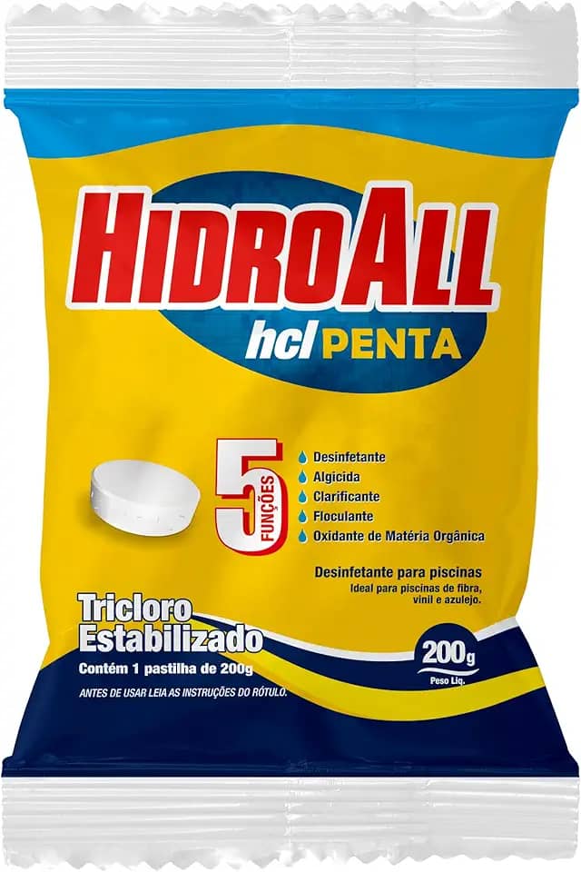 HidroAll Cloro para piscinas hcl Penta pastilha 200g