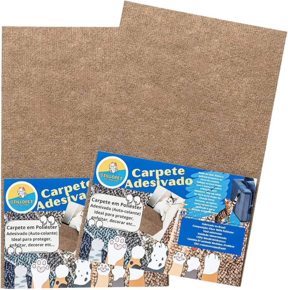 Arranhador Adesivo para Gatos - Protetor para Sofá, Cama e Móveis - Carpete Premium - Evite Arranhões e Mantenha Seu Pet Feliz (Bege, 2 Unidade)