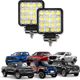 Par Farol Milha Super Led 48w Quadrado Jeep Off Road 4x4