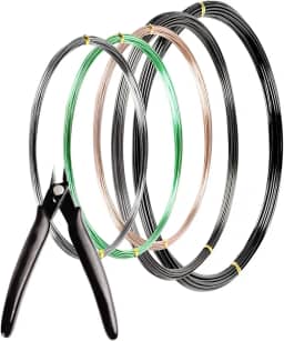 Kit de ferramentas de fio e bonsai MoHern Bonsai, arame de árvore bonsai total de 164 pés para árvores Bonzai em ambientes internos, tamanho de 1 mm, 1,5 mm, fio de alumínio de 2 mm