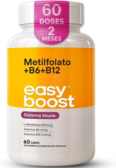 L-metilfolato De Cálcio B6 B12 Easy Boost Ácido Fólico 60caps