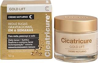 Cicatricure Gold Lift Creme Noturno Facial Hidratante Antirrugas com Efeito Tensor, Nutritivo para Autorreparação, Reafirma Contorno, Reduz Rugas Gravitacionais em 6 Semanas, Clareador 50g