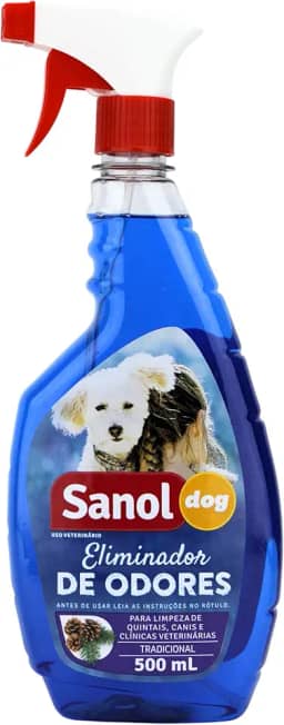 Eliminador de Odores Para Cães e Gatos, Tradicional - Gatilho, Sanol Dog, 500ml, Azul