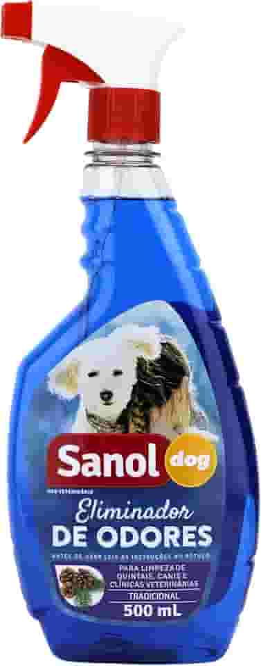 Eliminador de Odores Para Cães e Gatos, Tradicional - Gatilho, Sanol Dog, 500ml, Azul