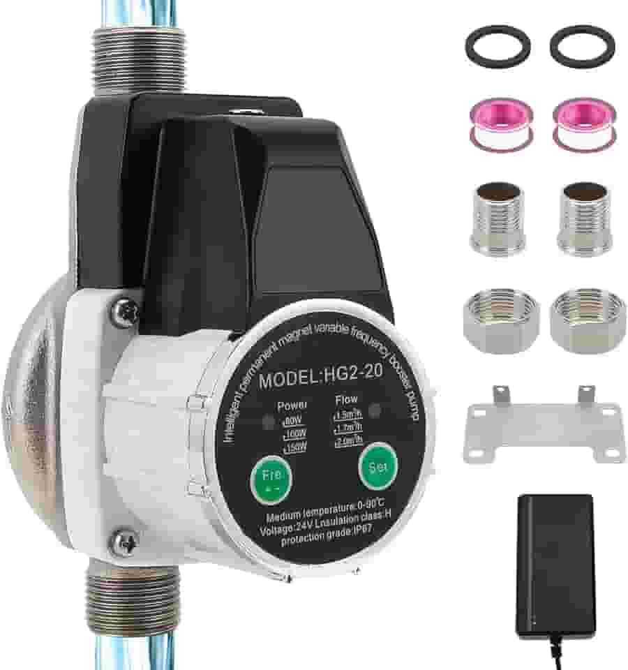 TRUERZA Bomba Pressurizadora de Água, 300W, 2100L/h, 100-240V, Automática, Ajustável, Silenciosa