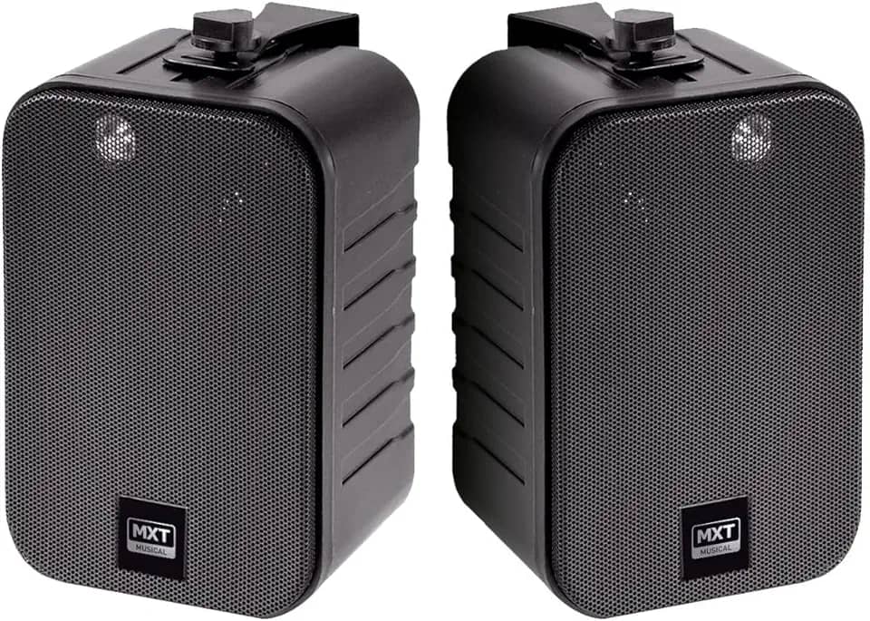 Par de Caixa Acustica Som Musica Ambiente Com Suporte 50w Mxk-25
